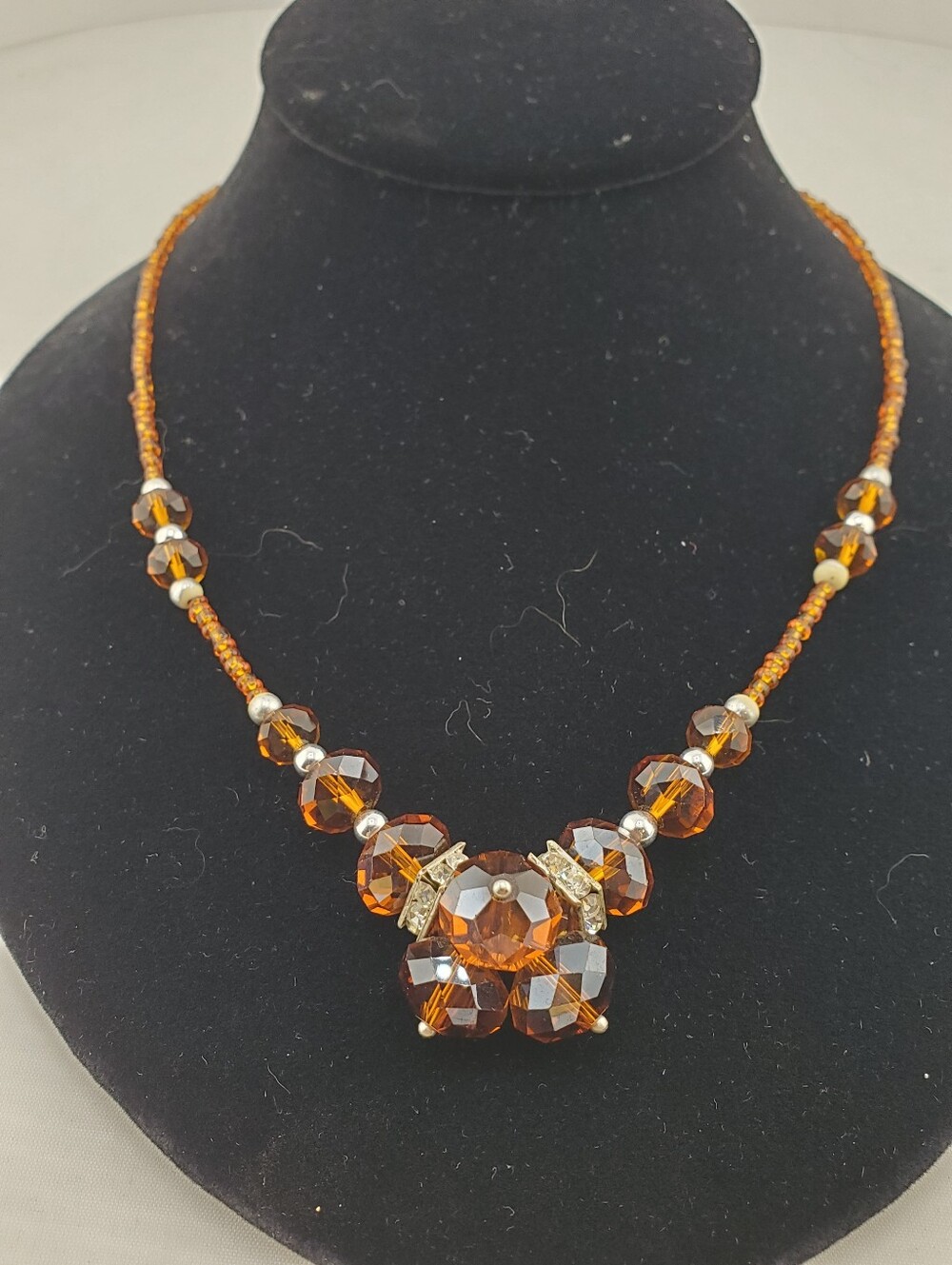 Root Beer Glass Cluster Necklace